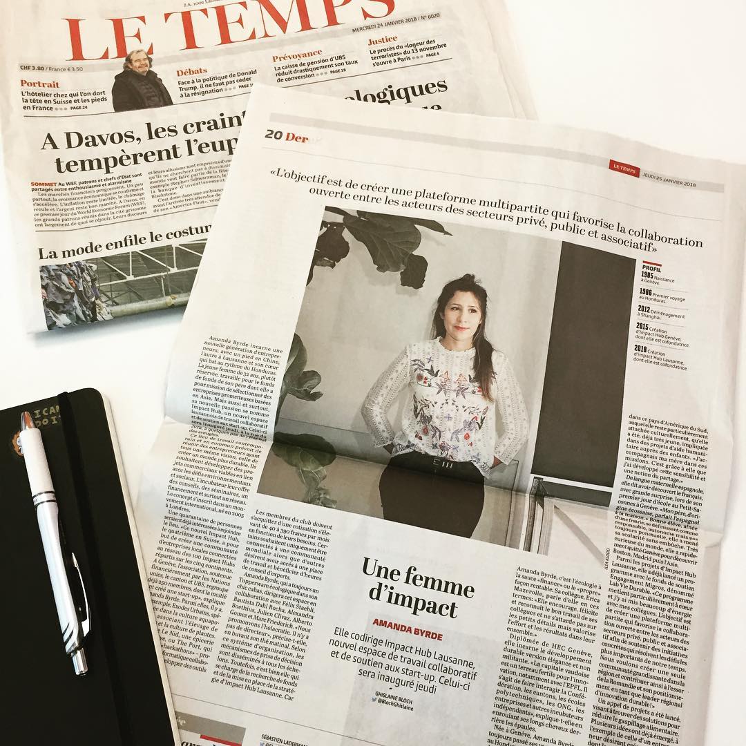 After making the headlines of l’Agefi last week, it’s now @letemps.ch that dedicated one full page to our client Impact Hub Lausanne 😊🙌🏻